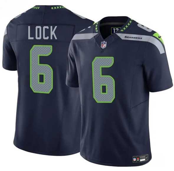 Men & Women & Youth Seattle Seahawks #6 Drew Lock Navy 2025 F.U.S.E. Vapor Limited Stitched Jersey